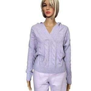 Hippie Rose Light Purple V-Neck Sweater